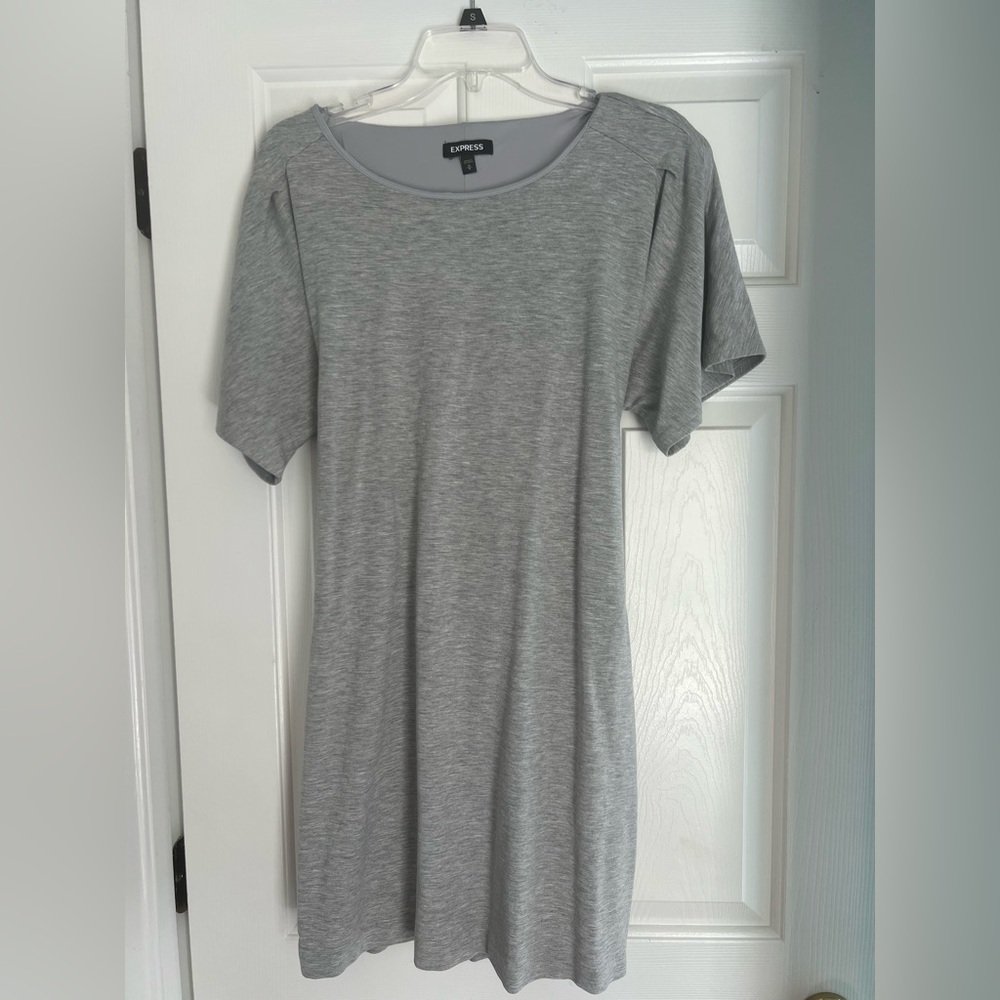 NWOT Express Gray Short Sleeve Lined Dress